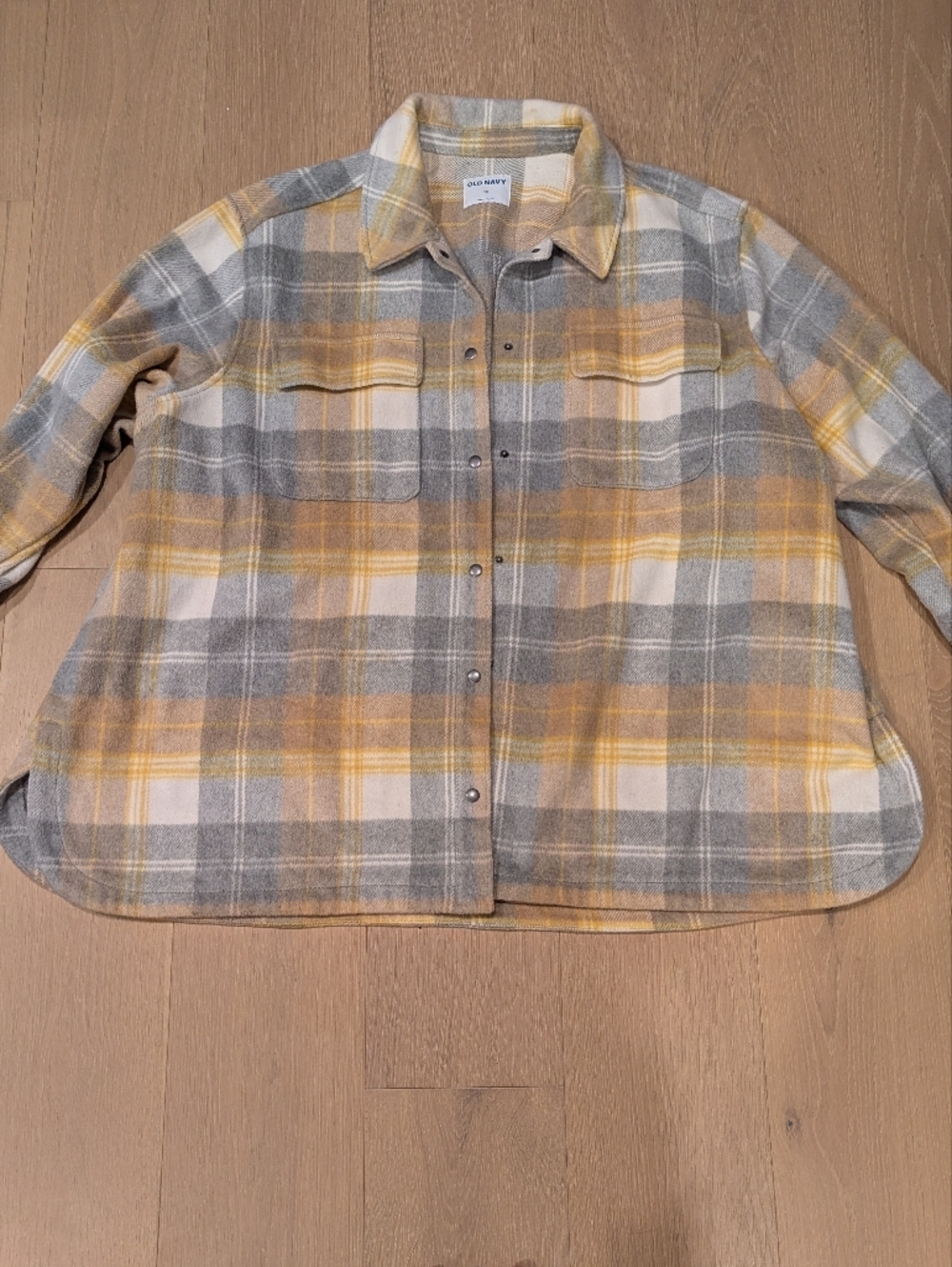 Old Navy Yellow Gray Plaid Shacket